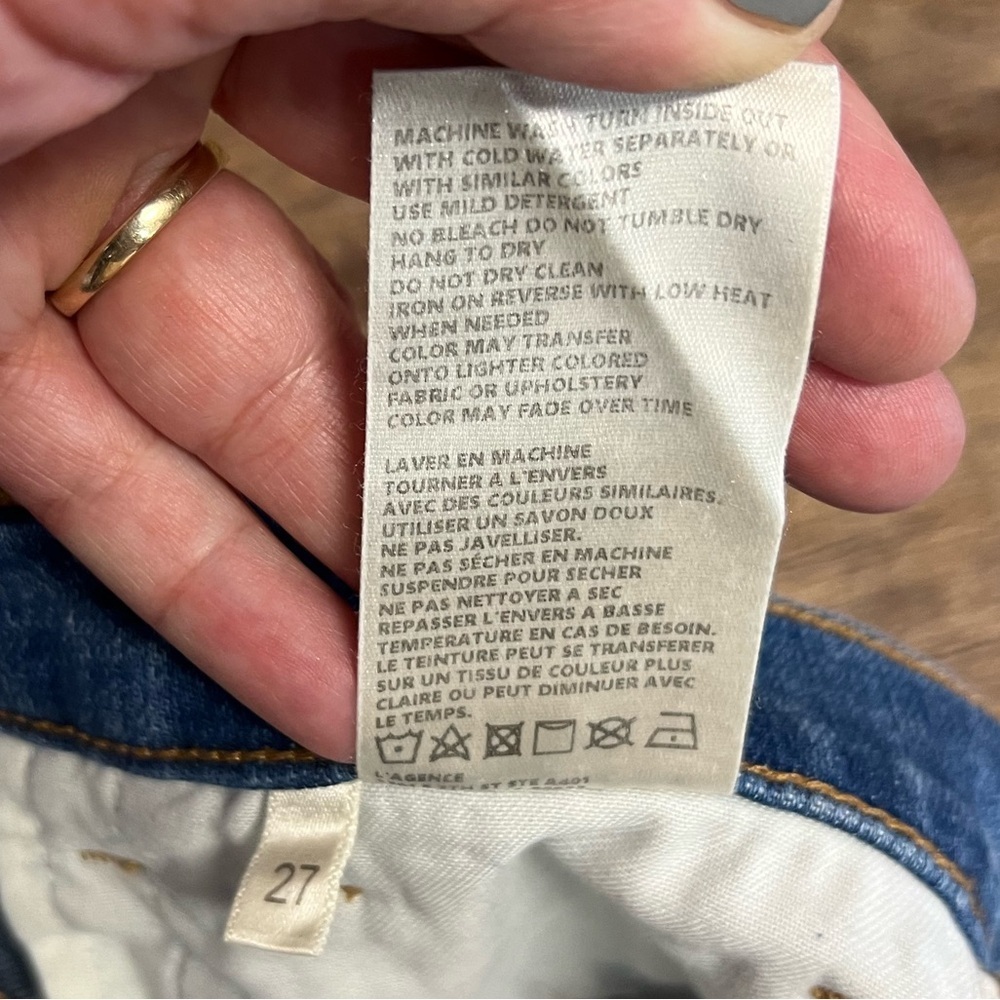 NWOT L'AGENCE El Matador High Rise Slim Jeans Size 27 Dry Ice Raw Hem - Picture 11 of 12